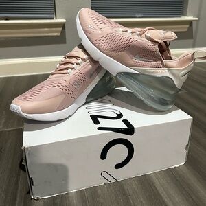 nike air max 270s pink and white